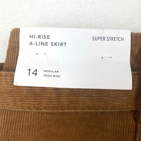 American Eagle A Line Skirt Womens 14 Reg High Rise Super Stretch Corduroy Mini - Picture 9 of 12